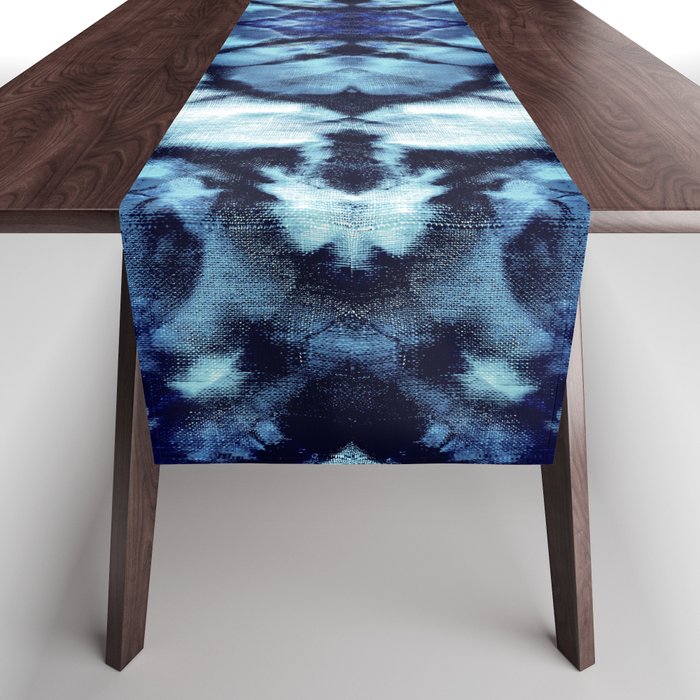 Tie Dye Linen Ikat Table Runner Gallery Image 1