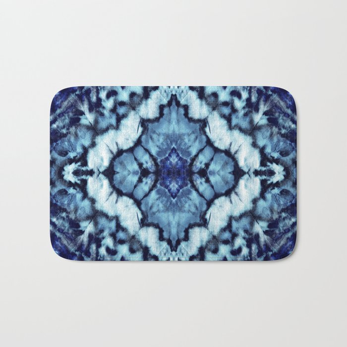 Tie Dye Linen Ikat Bath Mat Gallery Image 1