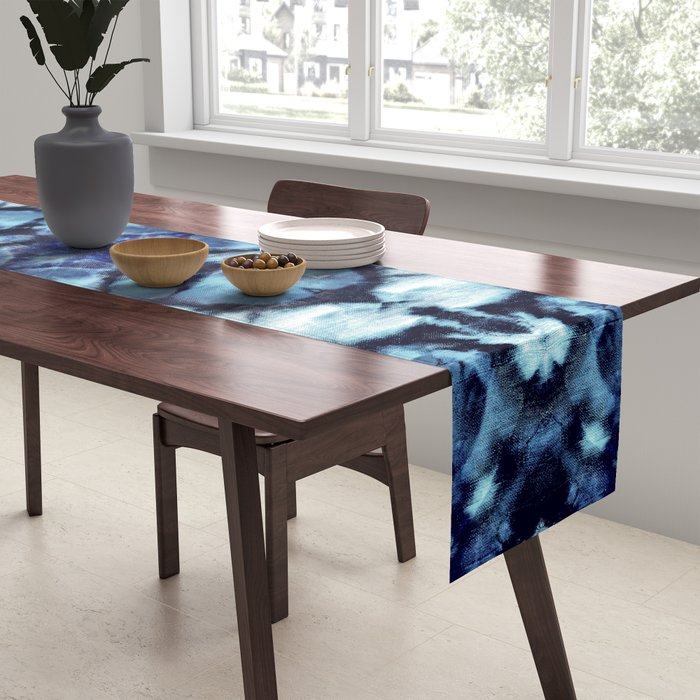 Tie Dye Linen Ikat Table Runner Gallery Image 2