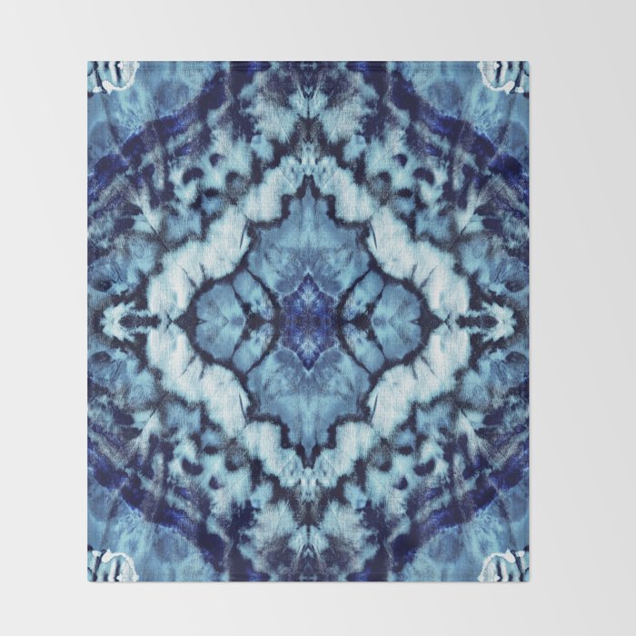 Tie Dye Linen Ikat Throw Blanket Gallery Image 2