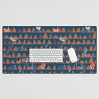 Farmland abstract pattern dark blue Desk Mat Gallery Image 1