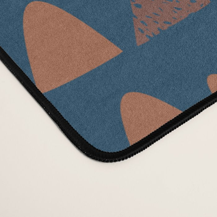 Farmland abstract pattern dark blue Desk Mat Gallery Image 4