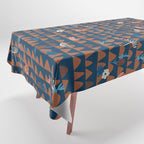 Farmland abstract pattern dark blue Tablecloth Gallery Image 1