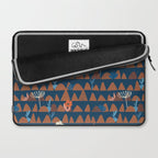 Farmland abstract pattern dark blue Laptop Sleeve Gallery Image 2