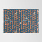 Farmland abstract pattern dark blue Rug Gallery Image 2