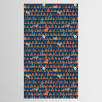 Farmland abstract pattern dark blue Tablecloth Gallery Image 2