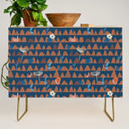 Farmland abstract pattern dark blue Credenza Gallery Image 1
