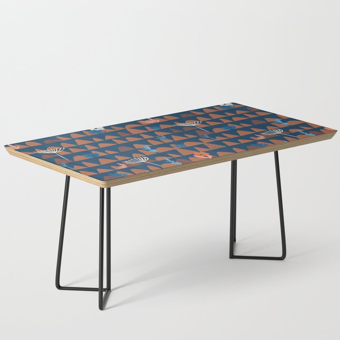Farmland abstract pattern dark blue Coffee Table Gallery Image 1