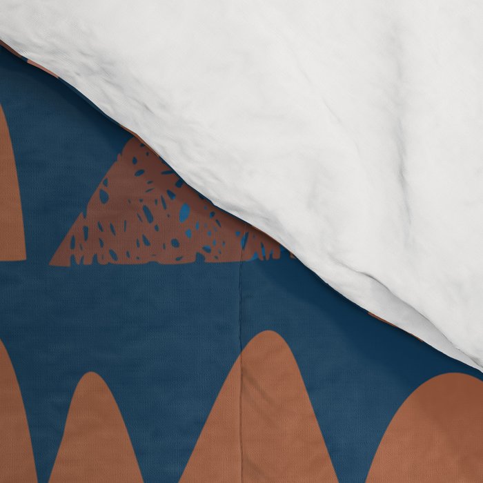 Farmland abstract pattern dark blue Comforter Gallery Image 4