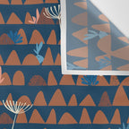 Farmland abstract pattern dark blue Wall Tapestry Gallery Image 3