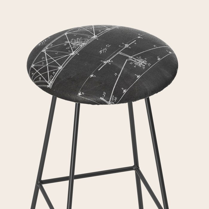 Wright Brother'S Plane Patent - Aviation Art - Black Chalkboard Stool Gallery Image 2
