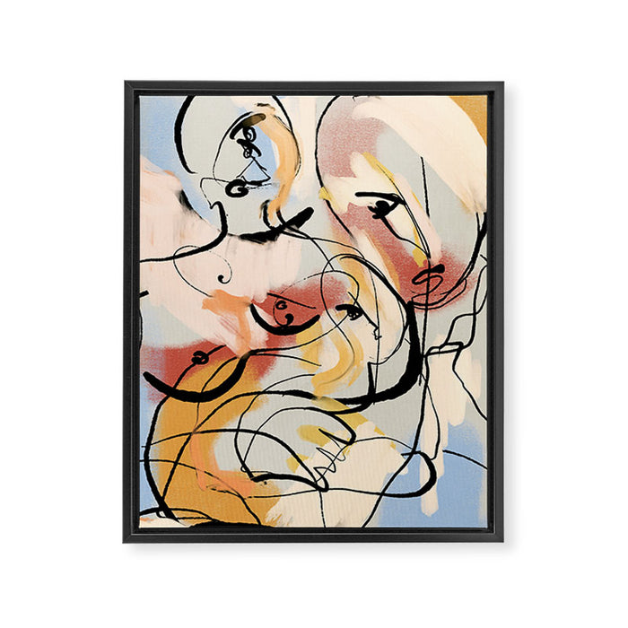 Abstract Female Figure Line Art Framed Canvas Print Gallery Image 1