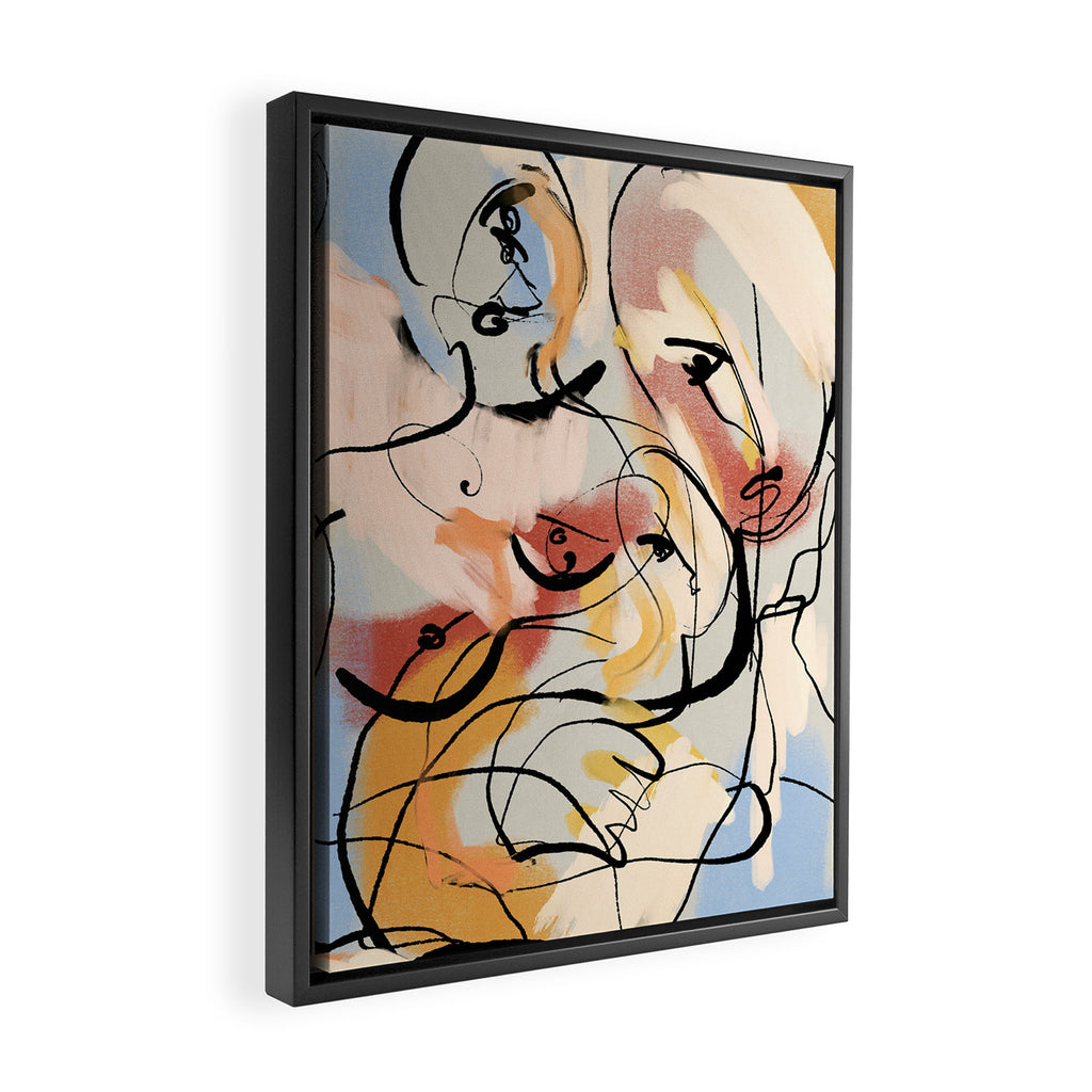 Abstract Female Figure Line Art Framed Canvas Print Gallery Image 2