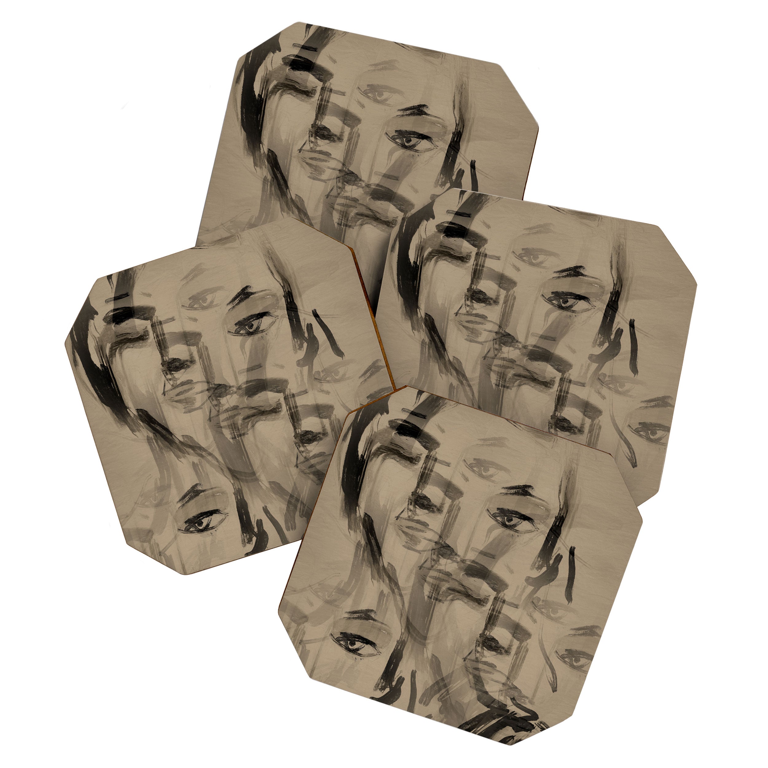 Abstract Portrait 3 Coaster Gallery Image 1