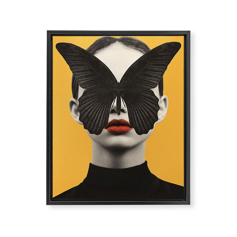 BLACK BUTTERFLY 2 Framed Canvas Print Gallery Image 6