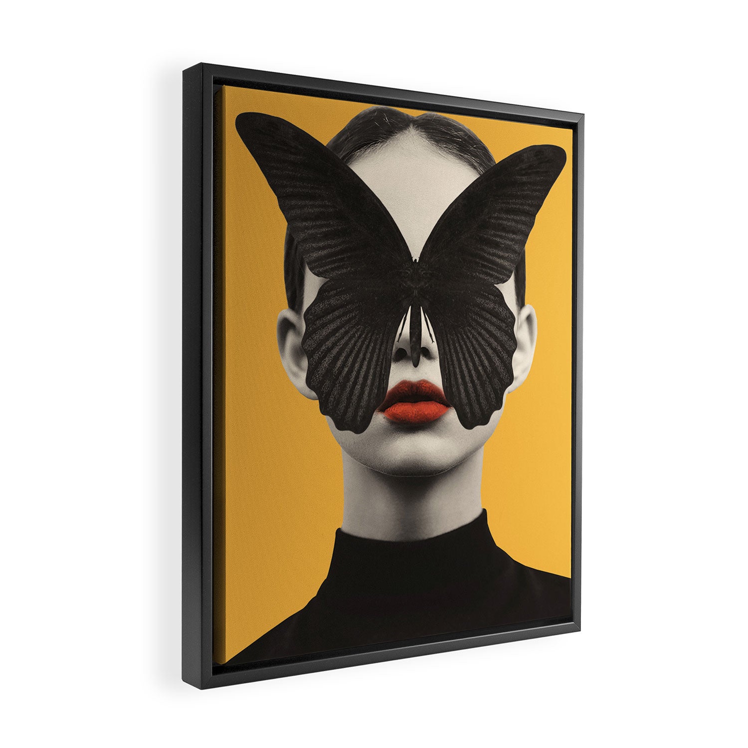 BLACK BUTTERFLY 2 Framed Canvas Print Gallery Image 2