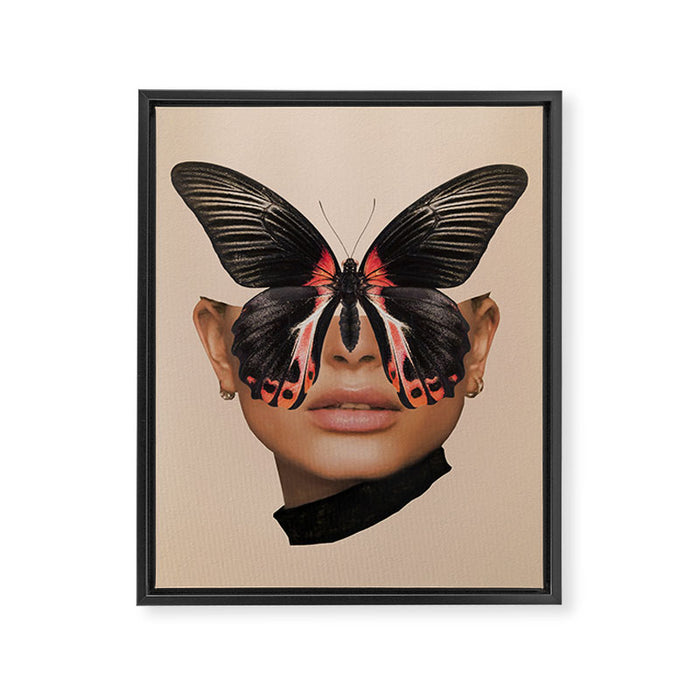 BLACK BUTTERFLY 3 Framed Canvas Print Gallery Image 1