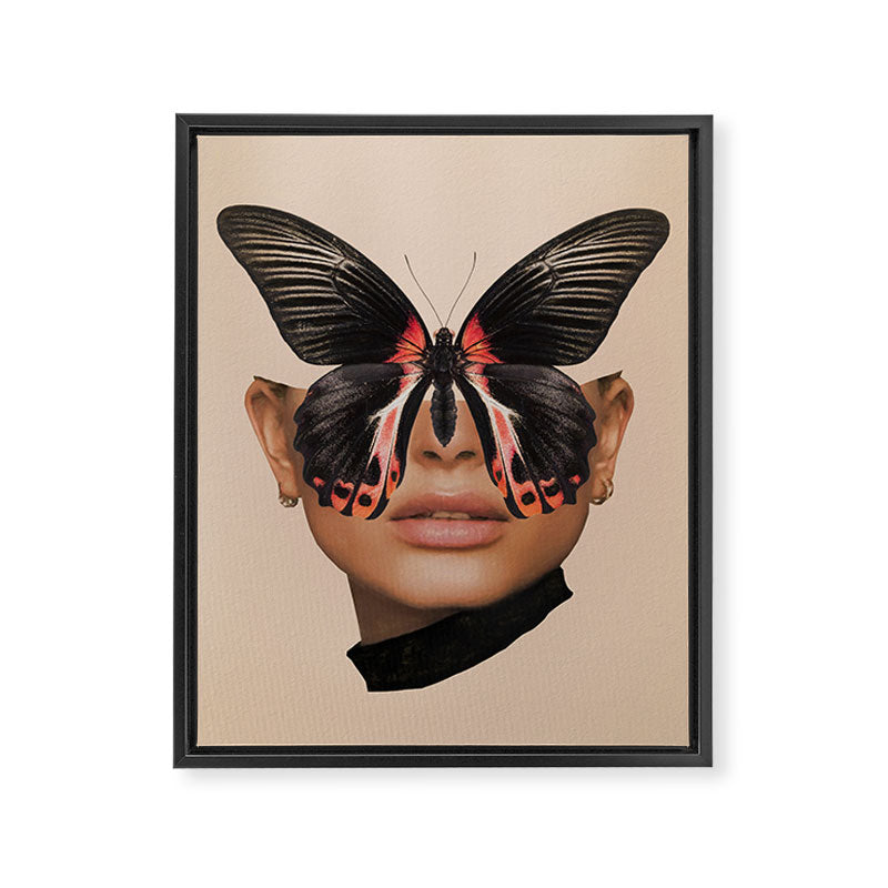 BLACK BUTTERFLY 3 Framed Canvas Print Gallery Image 6