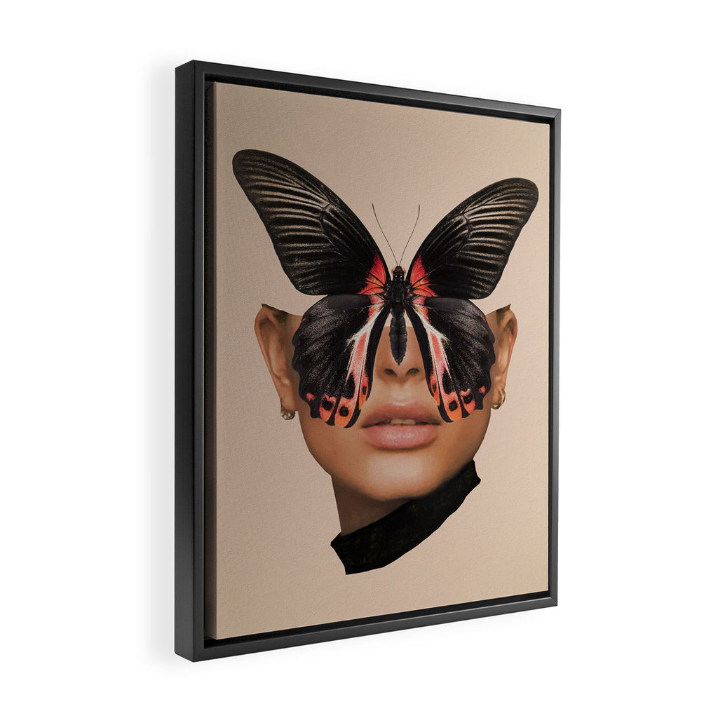 BLACK BUTTERFLY 3 Framed Canvas Print Gallery Image 2