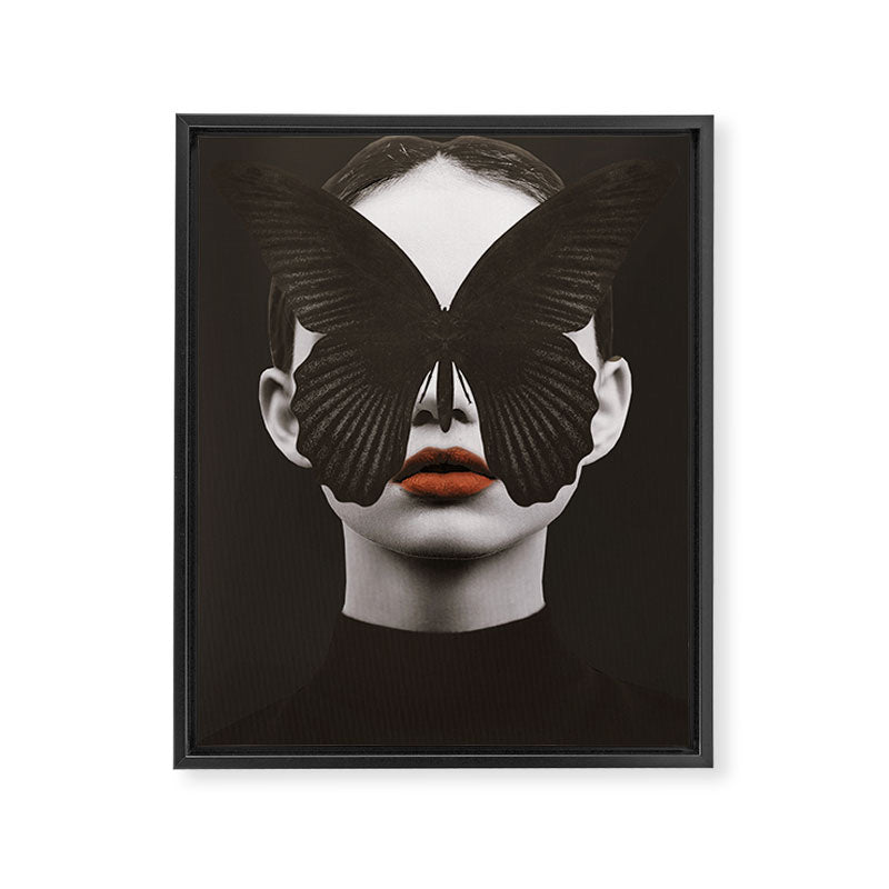 BLACK BUTTERFLY 3 Framed Canvas Print Gallery Image 6