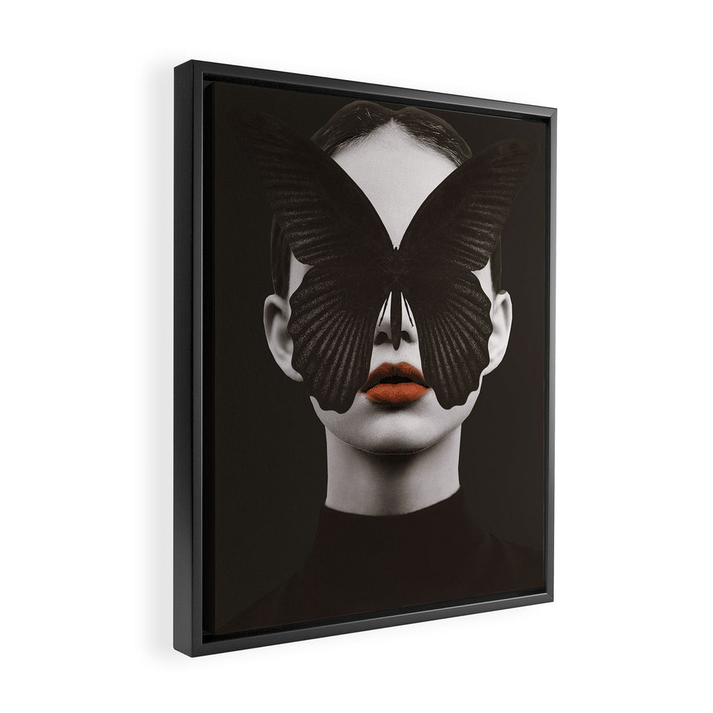 BLACK BUTTERFLY 3 Framed Canvas Print Gallery Image 2