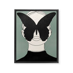 BLACK BUTTERFLY Line Drawing Framed Canvas Print Gallery Image 6