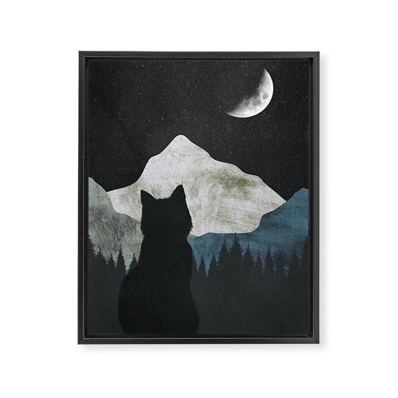 Black Cat 2 Framed Canvas Print Gallery Image 6