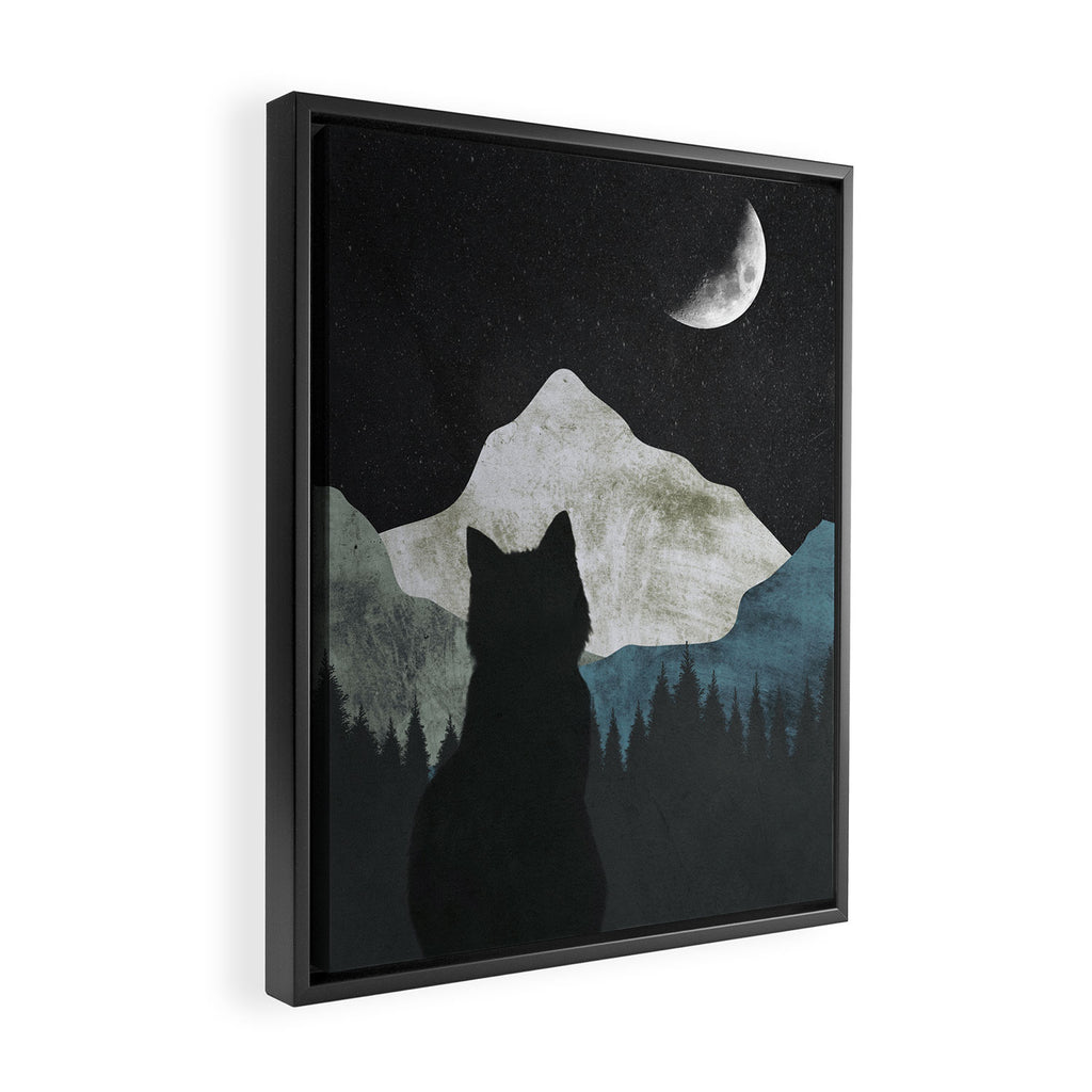 Black Cat 2 Framed Canvas Print Gallery Image 2