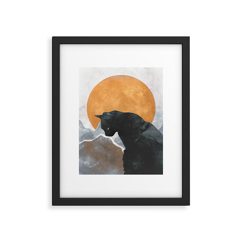 Black Cat Framed Art Print Gallery Image 5