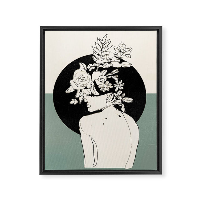 Bloom 8 Line Drawing Framed Canvas Print Gallery Image 1