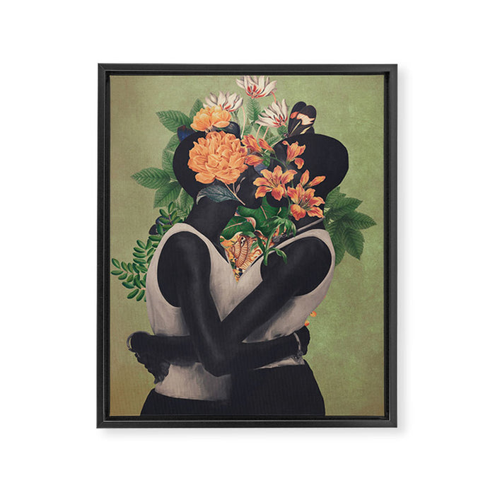 blooming kiss  Framed Canvas Print Gallery Image 1