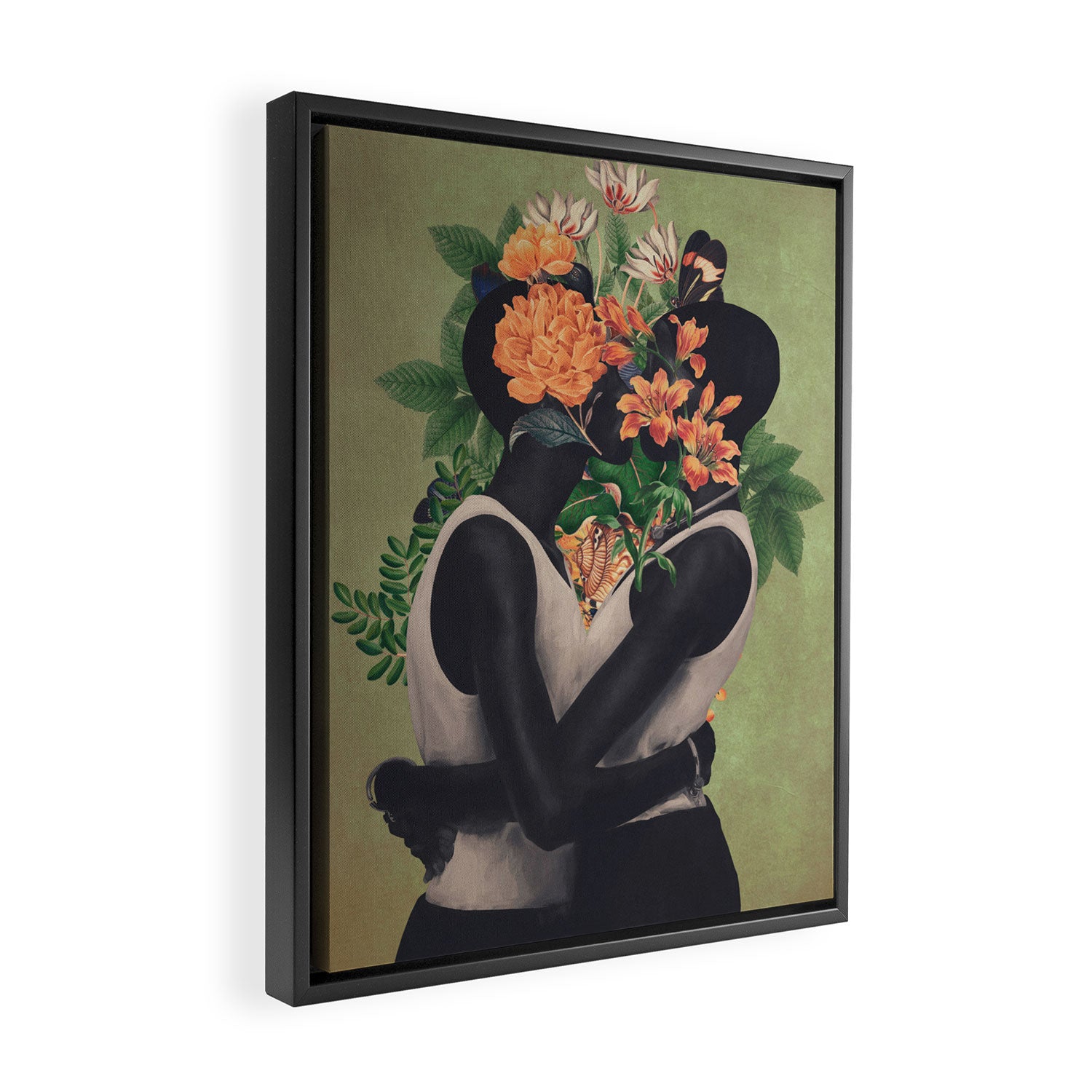 blooming kiss  Framed Canvas Print Gallery Image 2