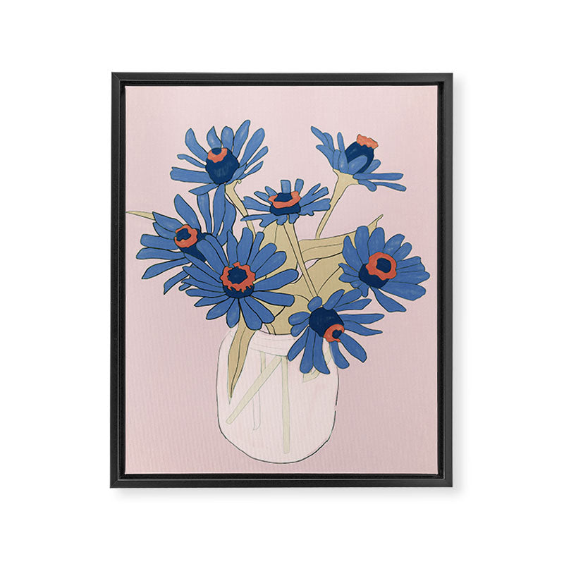 blue flowers 2 Framed Canvas Print Gallery Image 6
