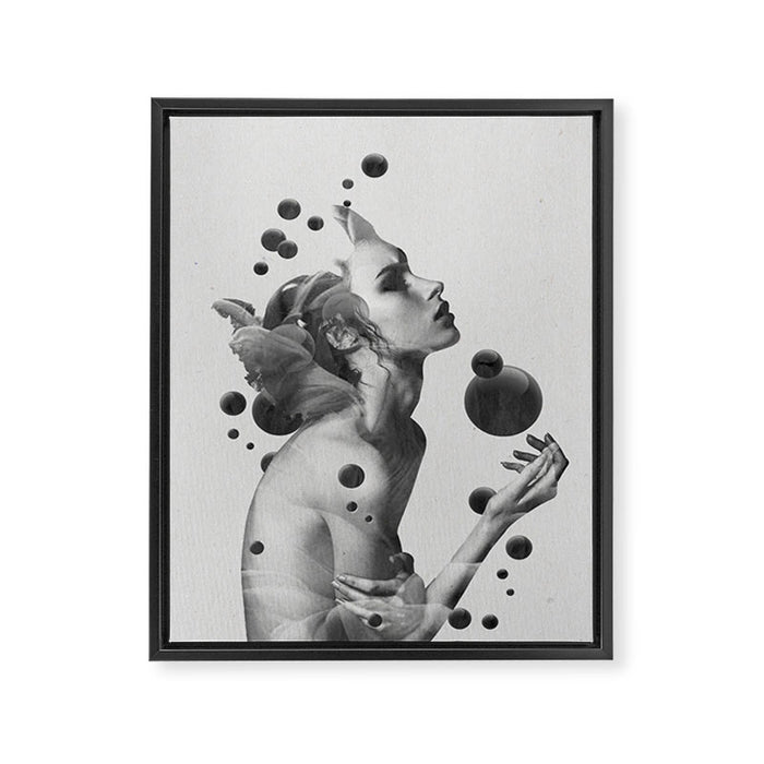 BUBBLES Framed Canvas Print Gallery Image 1