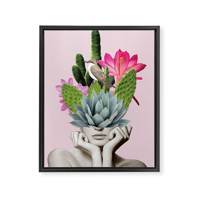 Cactus Lady Framed Canvas Print Gallery Image 1