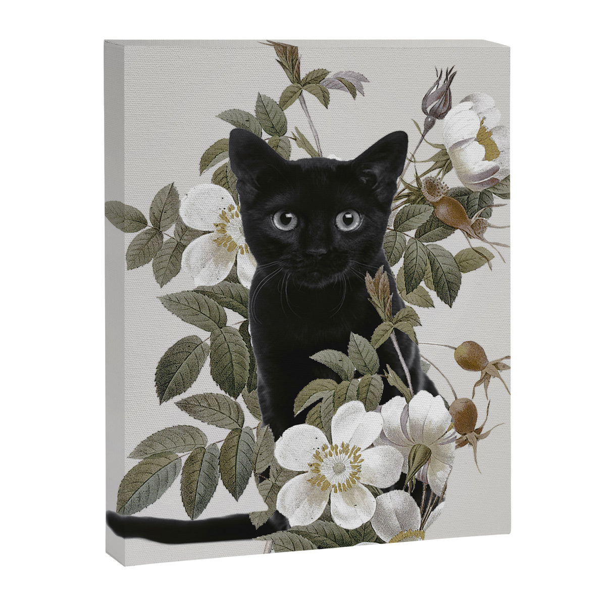 Cat With Flowers Canvas Print Gallery Image 8