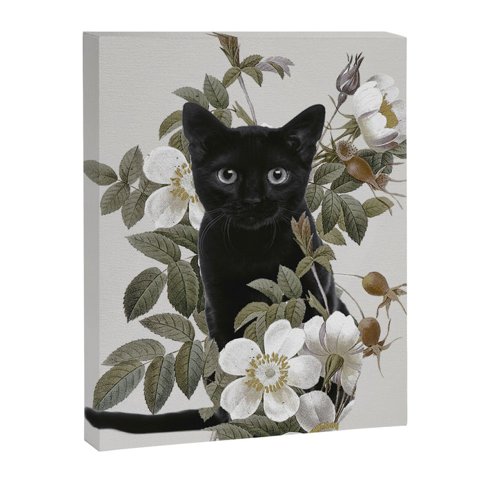 Cat With Flowers Canvas Print Gallery Image 1