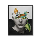 collage art / bird 2 Framed Canvas Print Gallery Image 6