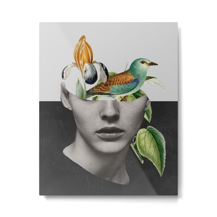 collage art / bird 2 Metal Print Gallery Image 1