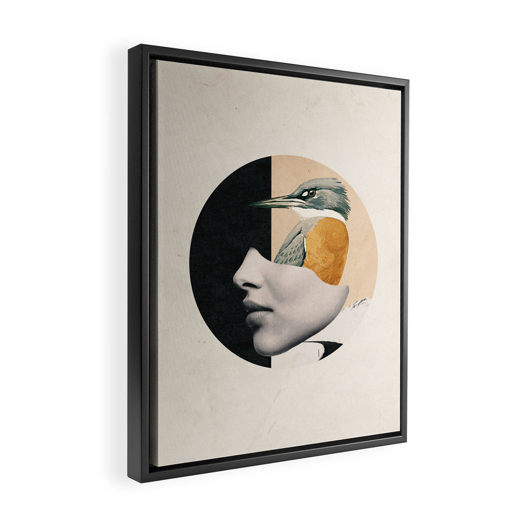 collage art / bird Framed Canvas Print Gallery Image 2