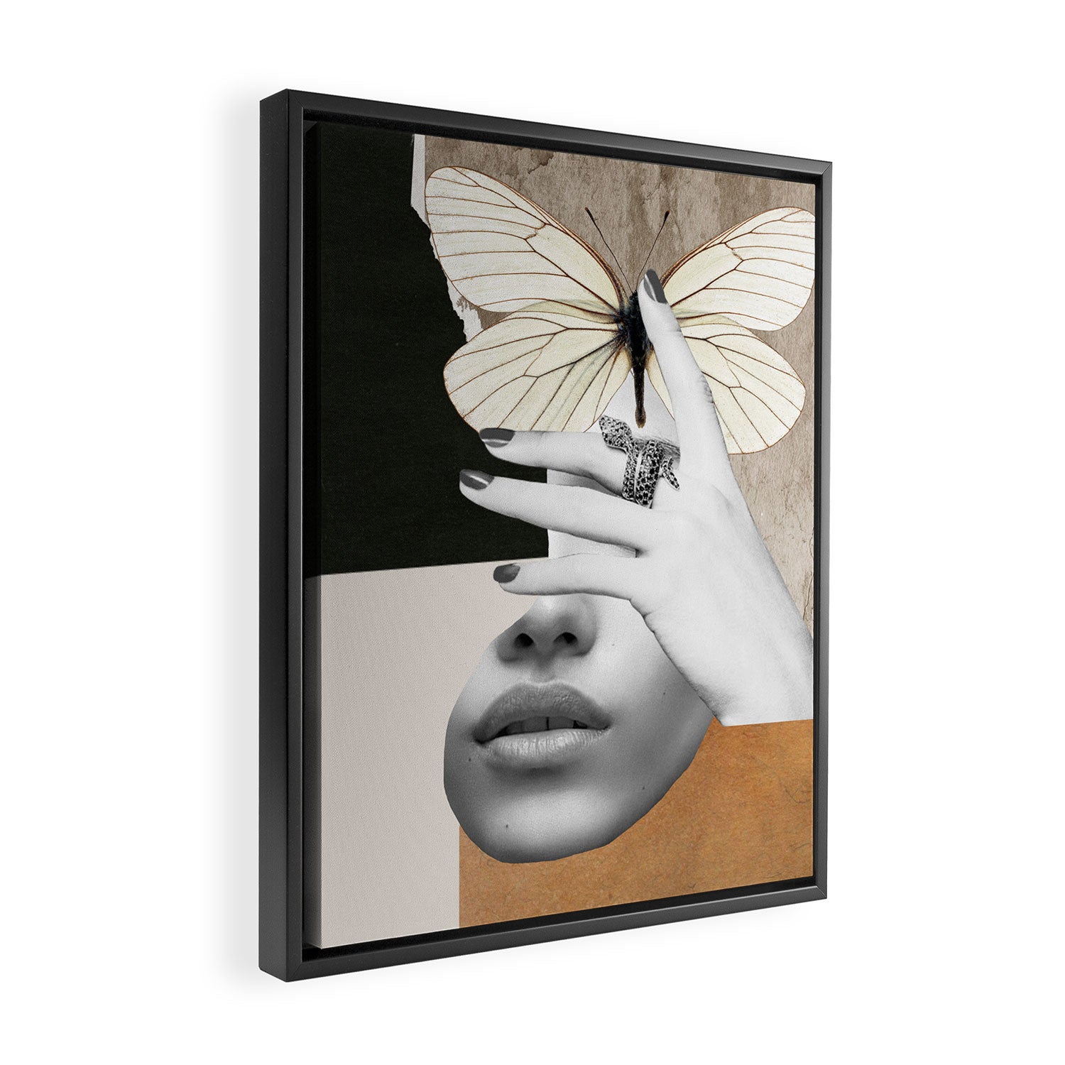 collage art / butterfly 2 Framed Canvas Print Gallery Image 2