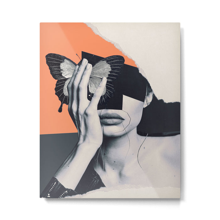 collage art / butterfly Metal Print Gallery Image 1
