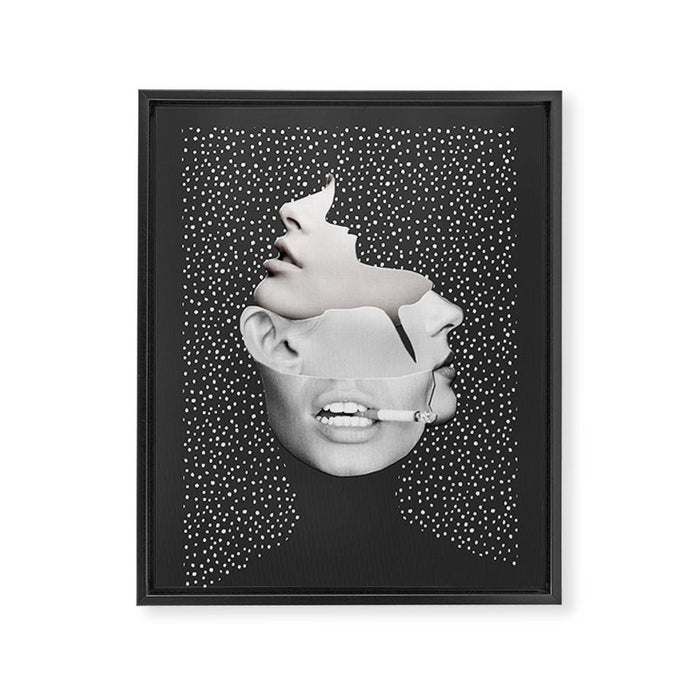 collage art / Faces 2 Framed Canvas Print Gallery Image 1