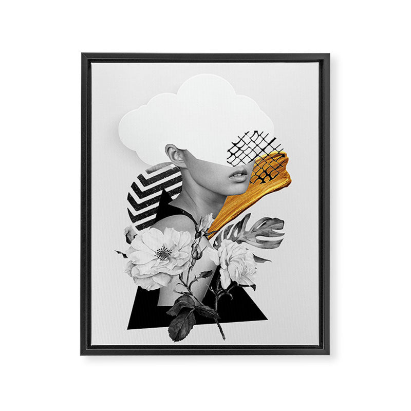 collage art (girl) Framed Canvas Print Gallery Image 6