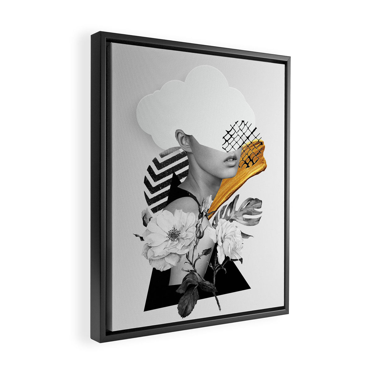 collage art (girl) Framed Canvas Print Gallery Image 2