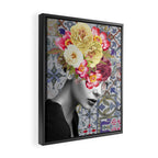 collage art-girl with flowers Framed Canvas Print Gallery Image 2
