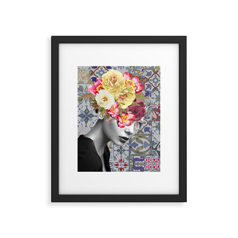 collage art-girl with flowers Framed Art Print Gallery Image 6