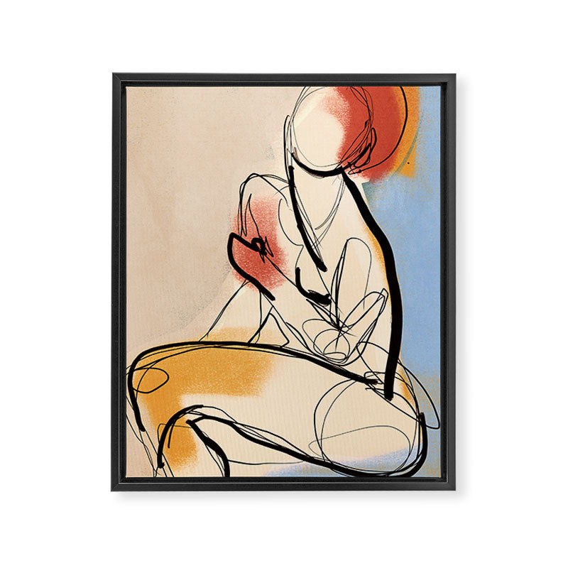 Female Figure Line Art 7 Framed Canvas Print Gallery Image 6