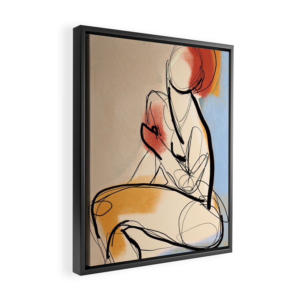 Female Figure Line Art 7 Framed Canvas Print Gallery Image 2