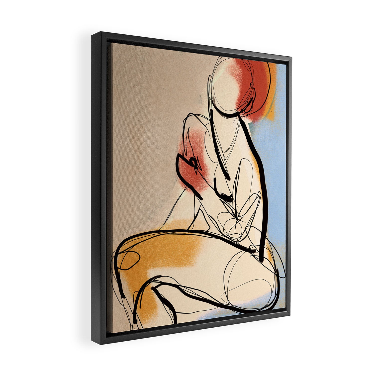 Female Figure Line Art 7 Framed Canvas Print Gallery Image 2